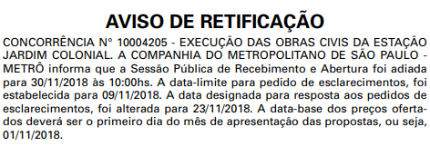 Edital Jardim Planalto da Linha 15 Prata