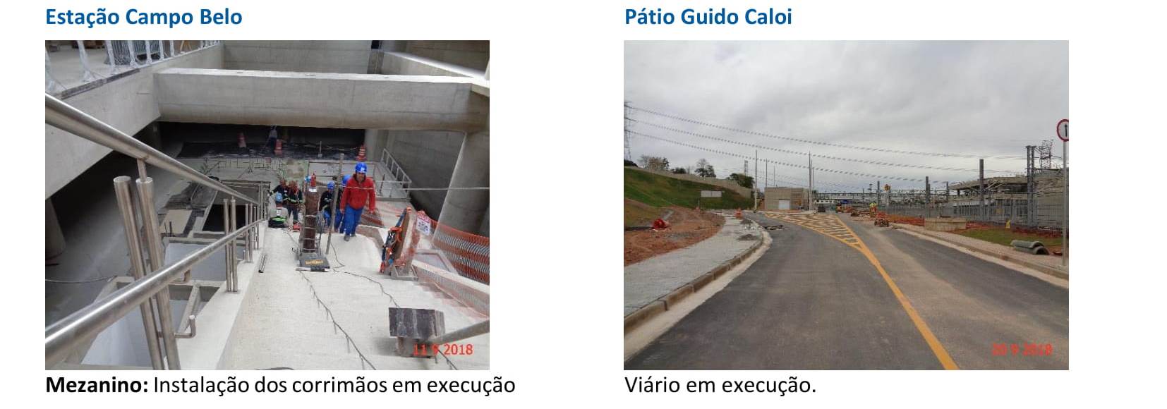 Relatório de Obras Linha 5 Lilás - Setembro